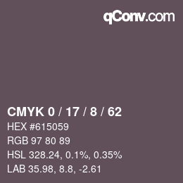 Color code: CMYK 0 / 17 / 8 / 62 | qconv.com