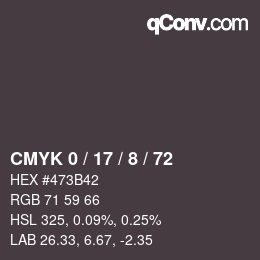 Color code: CMYK 0 / 17 / 8 / 72 | qconv.com