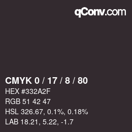 カラーコード: CMYK 0 / 17 / 8 / 80 | qconv.com