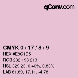 Color code: CMYK 0 / 17 / 8 / 9 | qconv.com