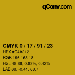 Color code: CMYK 0 / 17 / 91 / 23 | qconv.com