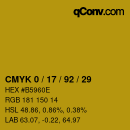 Color code: CMYK 0 / 17 / 92 / 29 | qconv.com