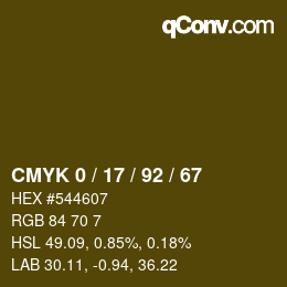 颜色代码: CMYK 0 / 17 / 92 / 67 | qconv.com