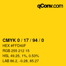 Color code: CMYK 0 / 17 / 94 / 0 | qconv.com