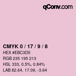 カラーコード: CMYK 0 / 17 / 9 / 8 | qconv.com