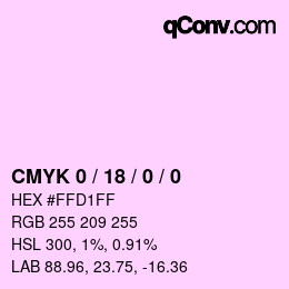 カラーコード: CMYK 0 / 18 / 0 / 0 | qconv.com