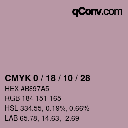 Code couleur: CMYK 0 / 18 / 10 / 28 | qconv.com