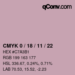 Color code: CMYK 0 / 18 / 11 / 22 | qconv.com