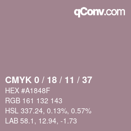 Código de color: CMYK 0 / 18 / 11 / 37 | qconv.com