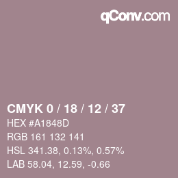 Código de color: CMYK 0 / 18 / 12 / 37 | qconv.com