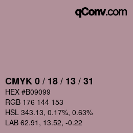 Color code: CMYK 0 / 18 / 13 / 31 | qconv.com