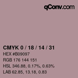 カラーコード: CMYK 0 / 18 / 14 / 31 | qconv.com