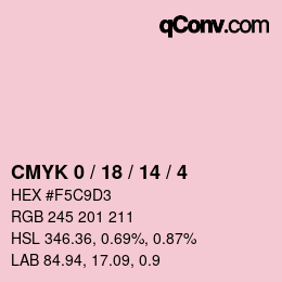 Color code: CMYK 0 / 18 / 14 / 4 | qconv.com