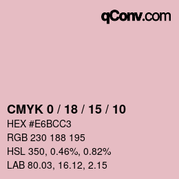 Color code: CMYK 0 / 18 / 15 / 10 | qconv.com