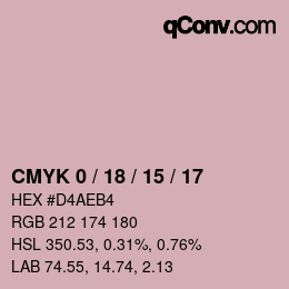 Farbcode: CMYK 0 / 18 / 15 / 17 | qconv.com