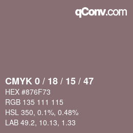 颜色代码: CMYK 0 / 18 / 15 / 47 | qconv.com