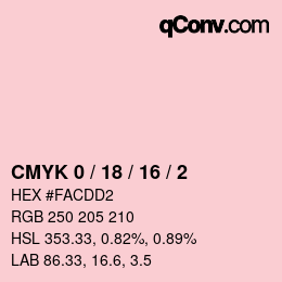 Color code: CMYK 0 / 18 / 16 / 2 | qconv.com