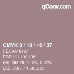 Color code: CMYK 0 / 18 / 16 / 37 | qconv.com