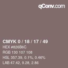 颜色代码: CMYK 0 / 18 / 17 / 49 | qconv.com