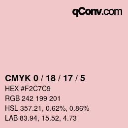 Color code: CMYK 0 / 18 / 17 / 5 | qconv.com