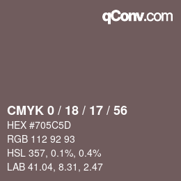 Código de color: CMYK 0 / 18 / 17 / 56 | qconv.com