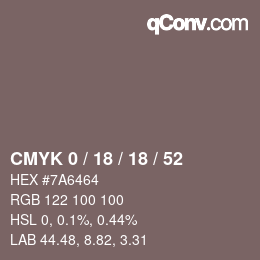 颜色代码: CMYK 0 / 18 / 18 / 52 | qconv.com