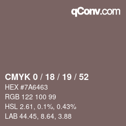 Color code: CMYK 0 / 18 / 19 / 52 | qconv.com