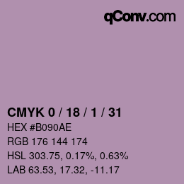 カラーコード: CMYK 0 / 18 / 1 / 31 | qconv.com