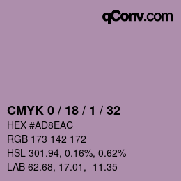 Color code: CMYK 0 / 18 / 1 / 32 | qconv.com