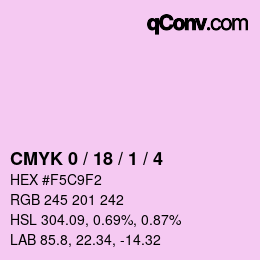 カラーコード: CMYK 0 / 18 / 1 / 4 | qconv.com
