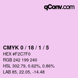 カラーコード: CMYK 0 / 18 / 1 / 5 | qconv.com