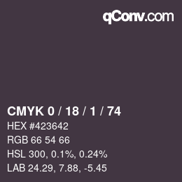 Color code: CMYK 0 / 18 / 1 / 74 | qconv.com