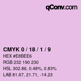 カラーコード: CMYK 0 / 18 / 1 / 9 | qconv.com
