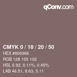 颜色代码: CMYK 0 / 18 / 20 / 50 | qconv.com