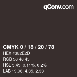 Color code: CMYK 0 / 18 / 20 / 78 | qconv.com