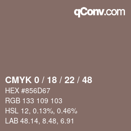 颜色代码: CMYK 0 / 18 / 22 / 48 | qconv.com