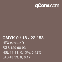 颜色代码: CMYK 0 / 18 / 22 / 53 | qconv.com