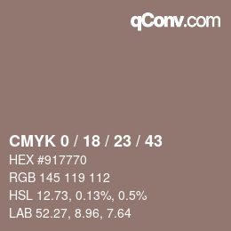 Color code: CMYK 0 / 18 / 23 / 43 | qconv.com