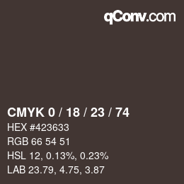 Color code: CMYK 0 / 18 / 23 / 74 | qconv.com