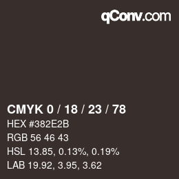 カラーコード: CMYK 0 / 18 / 23 / 78 | qconv.com