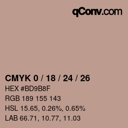 カラーコード: CMYK 0 / 18 / 24 / 26 | qconv.com