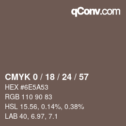 カラーコード: CMYK 0 / 18 / 24 / 57 | qconv.com
