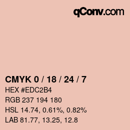 カラーコード: CMYK 0 / 18 / 24 / 7 | qconv.com