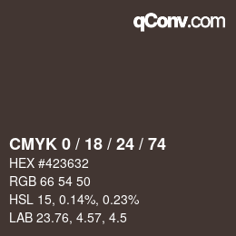 颜色代码: CMYK 0 / 18 / 24 / 74 | qconv.com