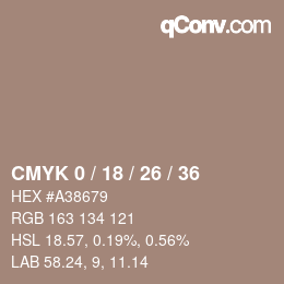 カラーコード: CMYK 0 / 18 / 26 / 36 | qconv.com