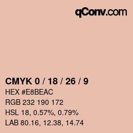 カラーコード: CMYK 0 / 18 / 26 / 9 | qconv.com