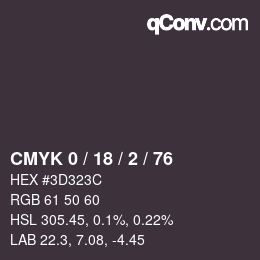 Color code: CMYK 0 / 18 / 2 / 76 | qconv.com