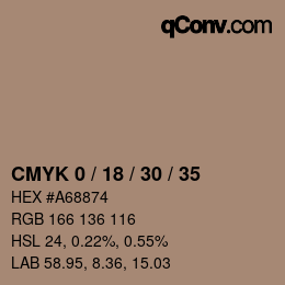Farbcode: CMYK 0 / 18 / 30 / 35 | qconv.com
