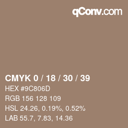 カラーコード: CMYK 0 / 18 / 30 / 39 | qconv.com