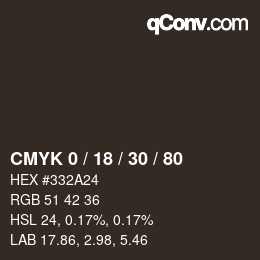 颜色代码: CMYK 0 / 18 / 30 / 80 | qconv.com